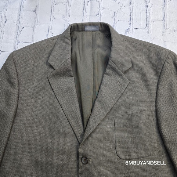 Geoffrey Beene Men's Wool Tweed Sport Coat Blazer Jacket  3 Button Brown 44L - Picture 1 of 14